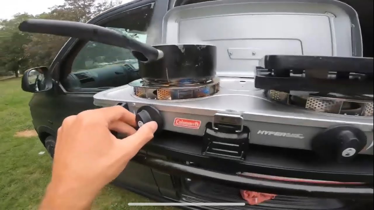 Outdoor Cooking With a Van | Coleman Gladiator Hyperflame Gas Stove Review & Test