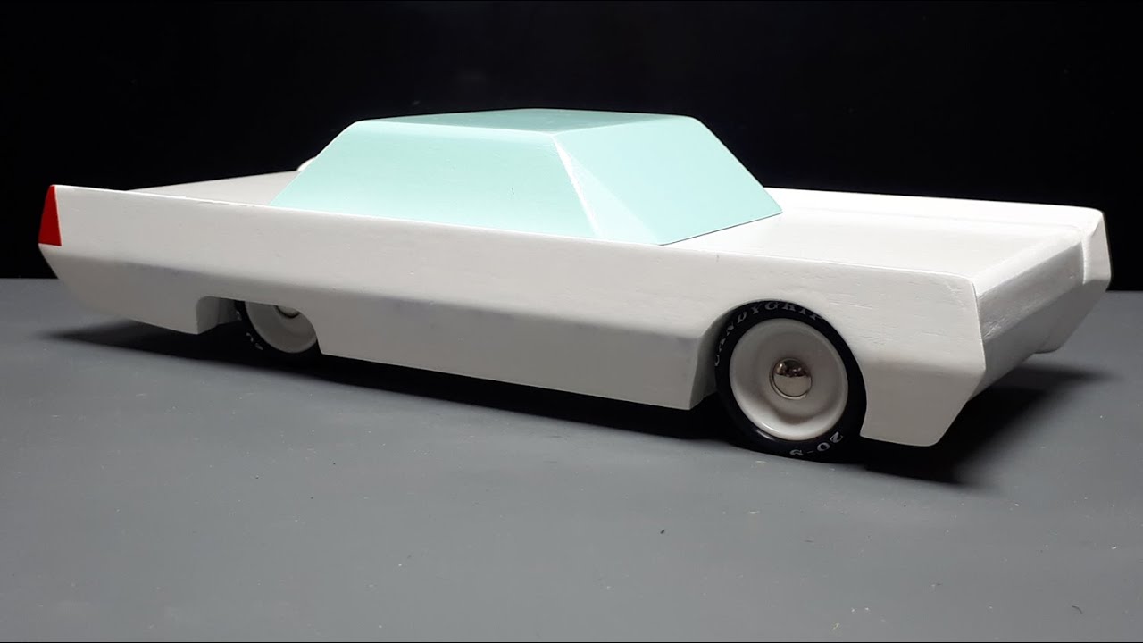 White Beast Lincoln Continental by CandyLab Toys Americana wooden roller car toy wood push inertia