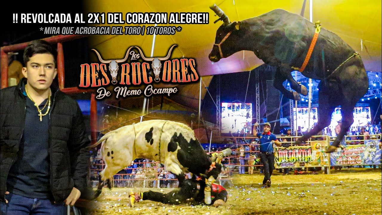 REVOLCADA AL 2X1 DEL CORAZON | MIRA QUE ACROBACIA DEL TORO | 10 TOROS| Destructores Totolapan Mor 25