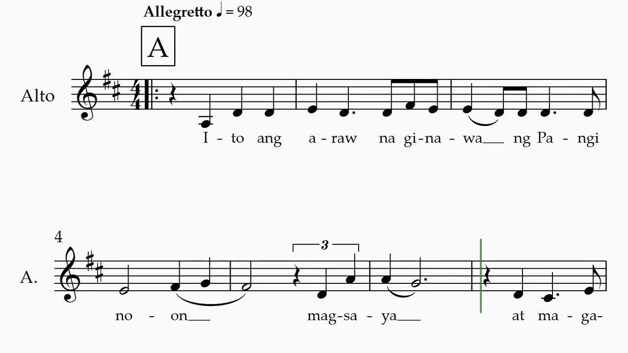 Ito Ang Araw (D Maj) Alto