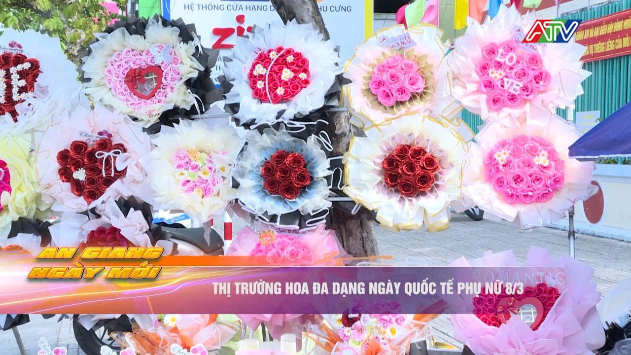Thị trường hoa đa dạng ngày Quốc tế Phụ nữ 8/3 | Truyền hình An Giang 2
