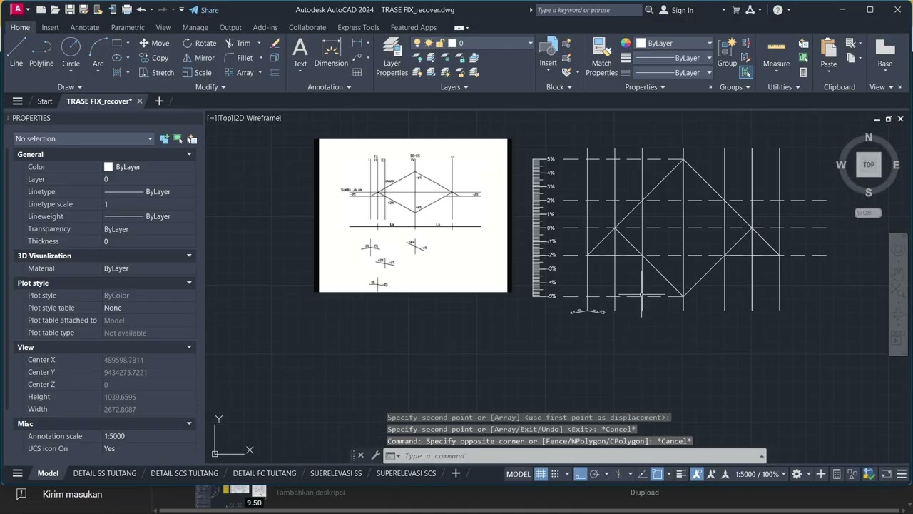 REVISI!!! Tutorial membuat diagram superelevasi tikungan SS (Spiral Spiral) di AutoCad