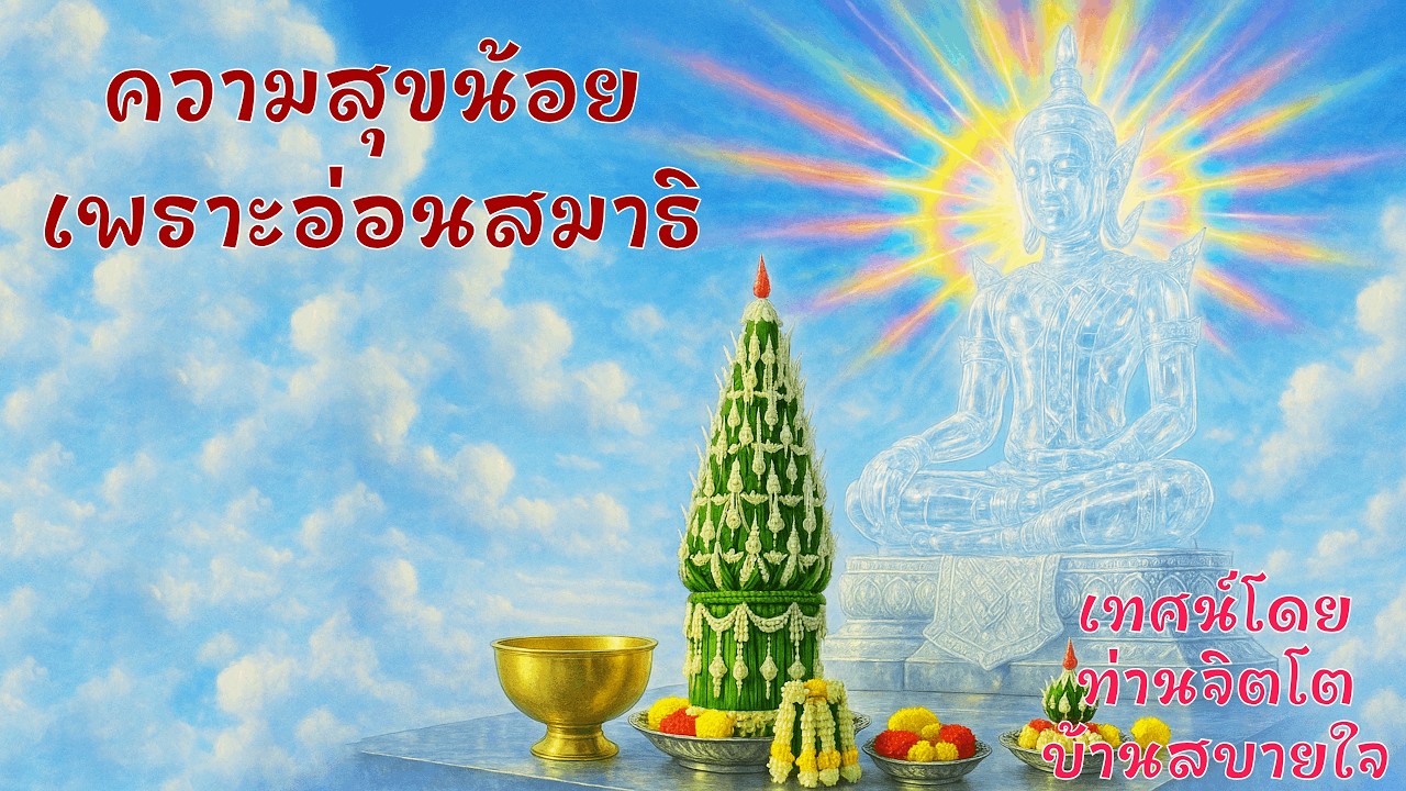 ปกิณกธรรม ความสุขน้อยเพราะอ่อนสมาธิ  - ท่านจิตโต บ้านสบายใจ