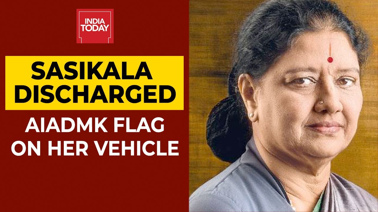Sasikala Released From Bengaluru Hospital, Rides Car Bearing AIADMK Flag Ahead Of Her Chennai Return