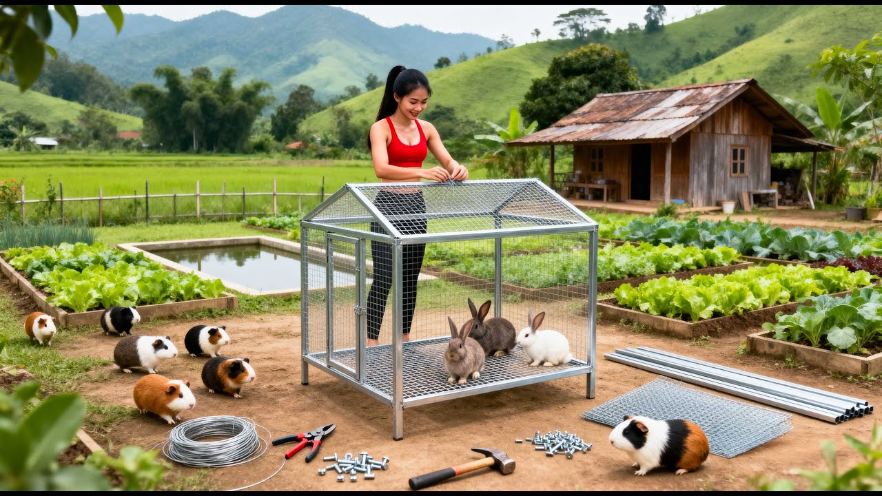 【建築DIY】うさぎとモルモットのケージ作り – アイアンとプラスチックメッシュ使用  | DIY Rabbit & Guinea Pig Cage – Iron & Plastic Mesh