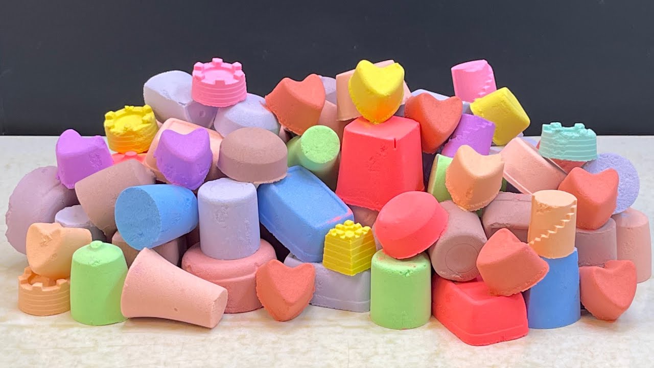 asmr crushing colorful baking soda