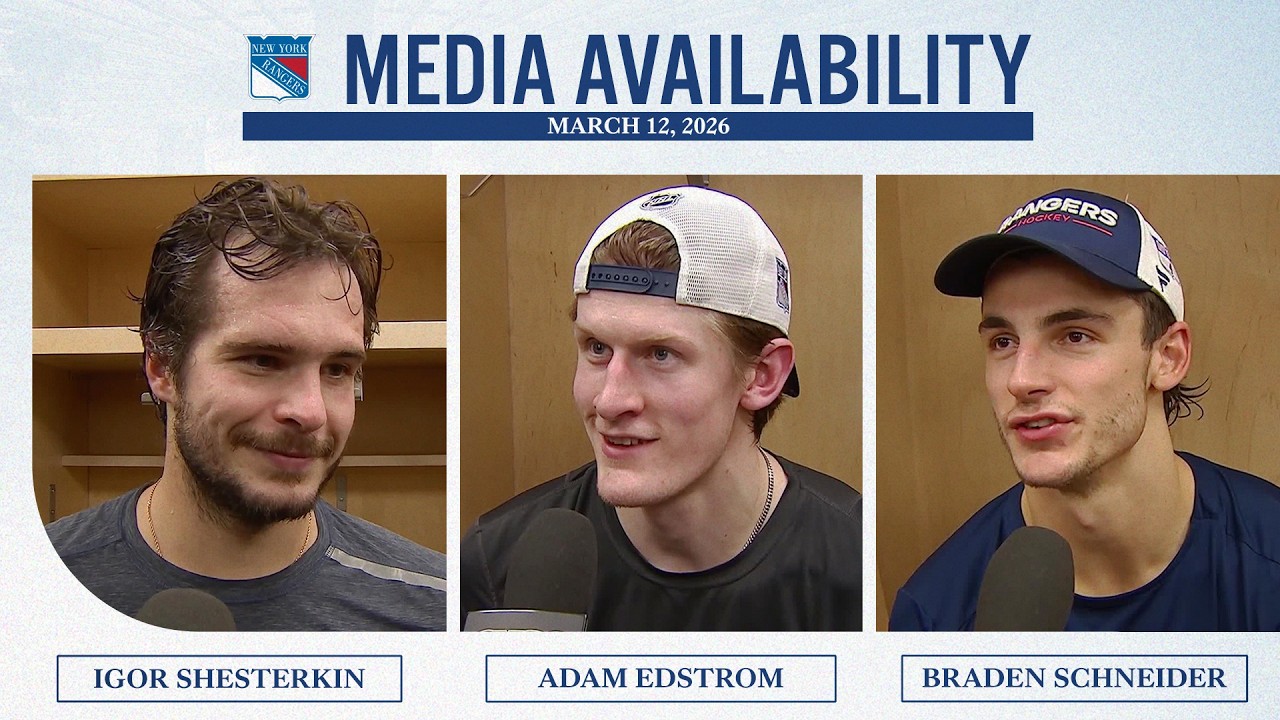 NYR at WPG: Igor Shesterkin, Adam Edstrom, Braden Schneider Postgame Media | Mar. 12, 2026