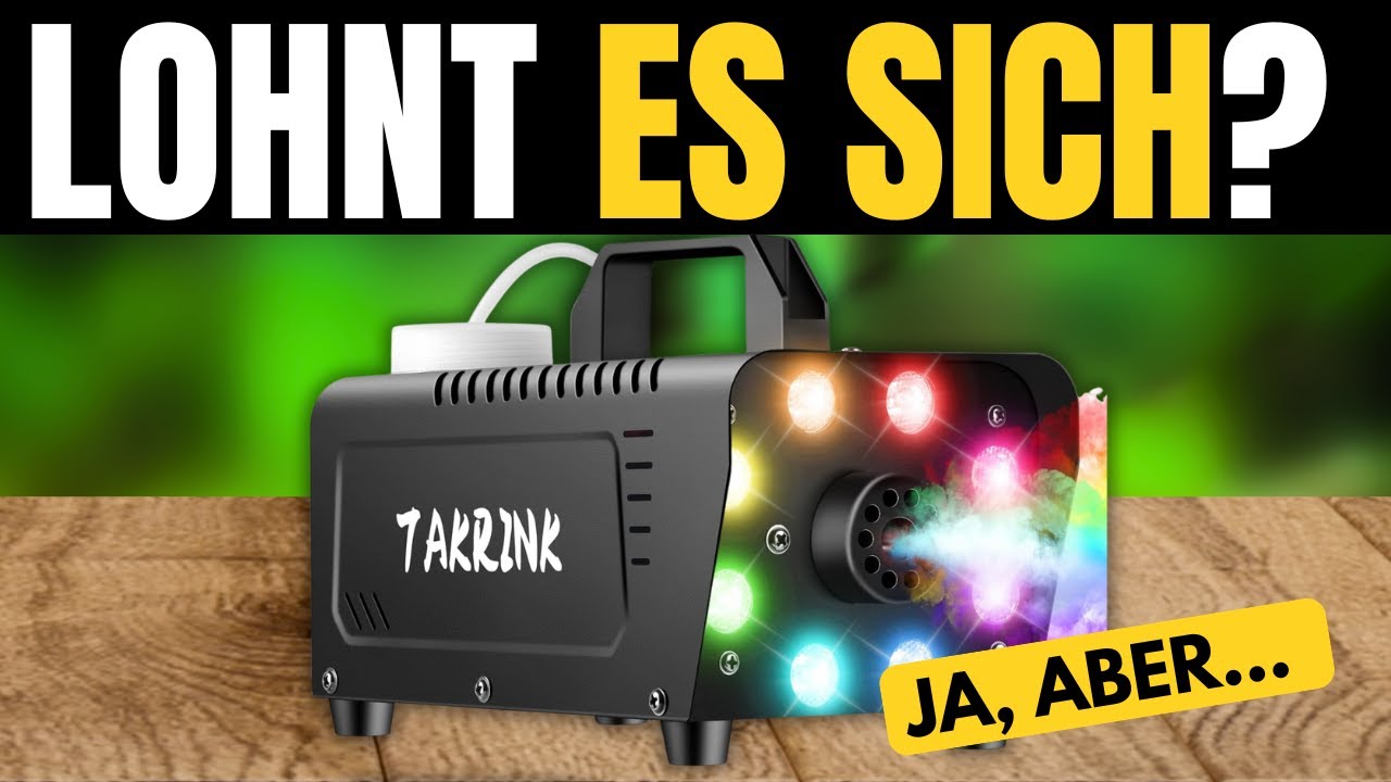 TAKRINK 900W Fog Machine Smoke Machine 16 Colors RGB Light Effect Mini Fog Machine