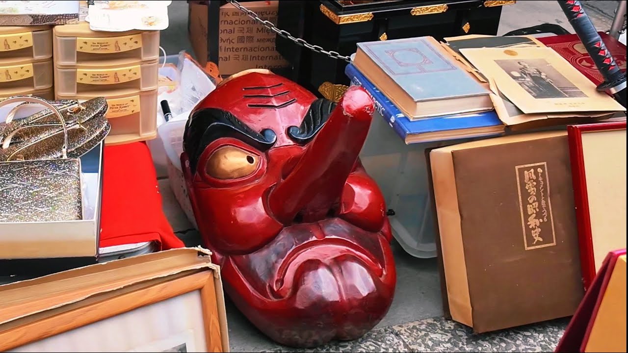 「4K」Kitano Tenmangu  Kyoto,Japan  ｜ 天神市 ｜蚤の市 ｜場 ホワイトノイズ   Flea market  北野天満宮骨董市25.2.2025