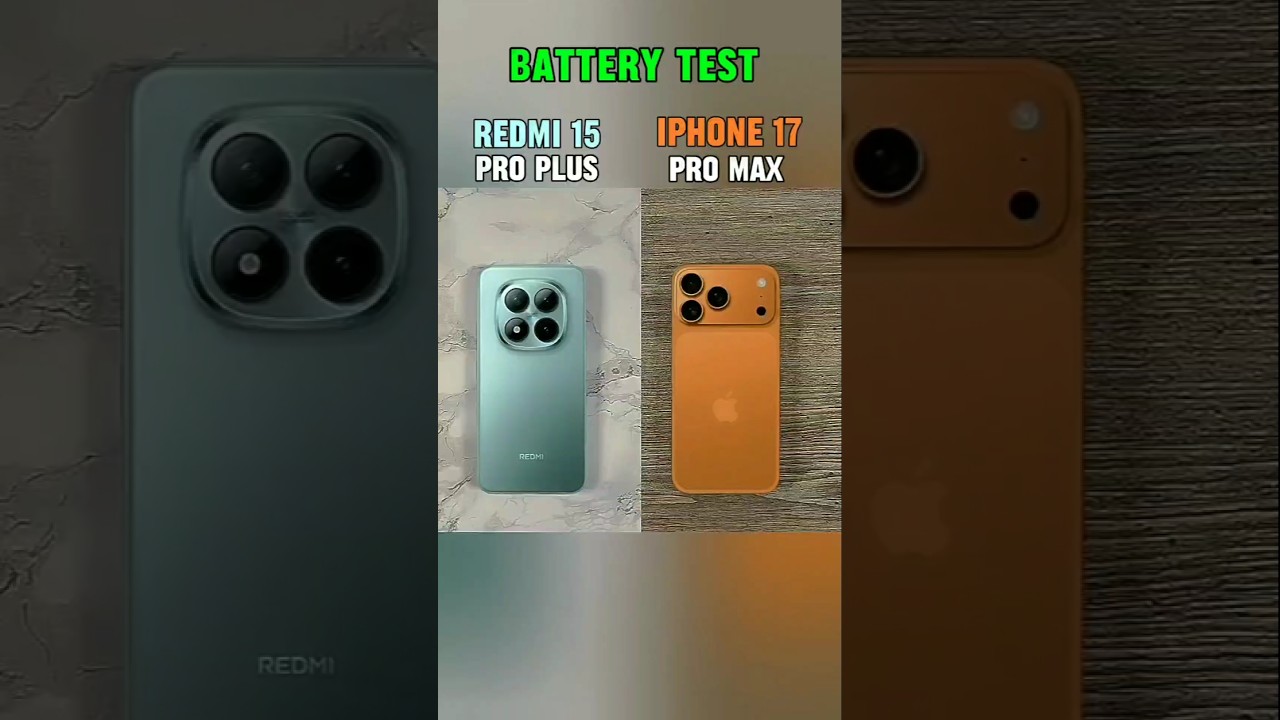 redmi note 15 pro plus vs iPhone 17 pro max battery test 🤯 #redminote15proplus #iphone17promax