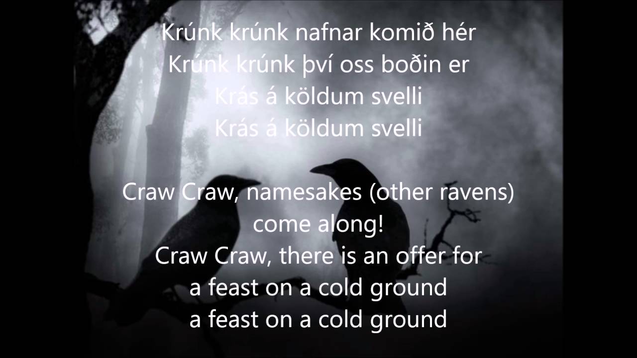Valravn - Krummi Lyrics in Icelandic & English