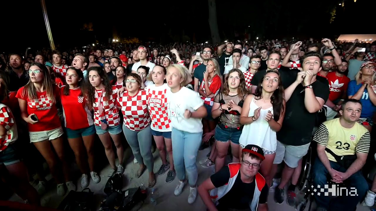 Split: Organizirano gledanje četvrtfinalne utakmice između Hrvatske i Rusije