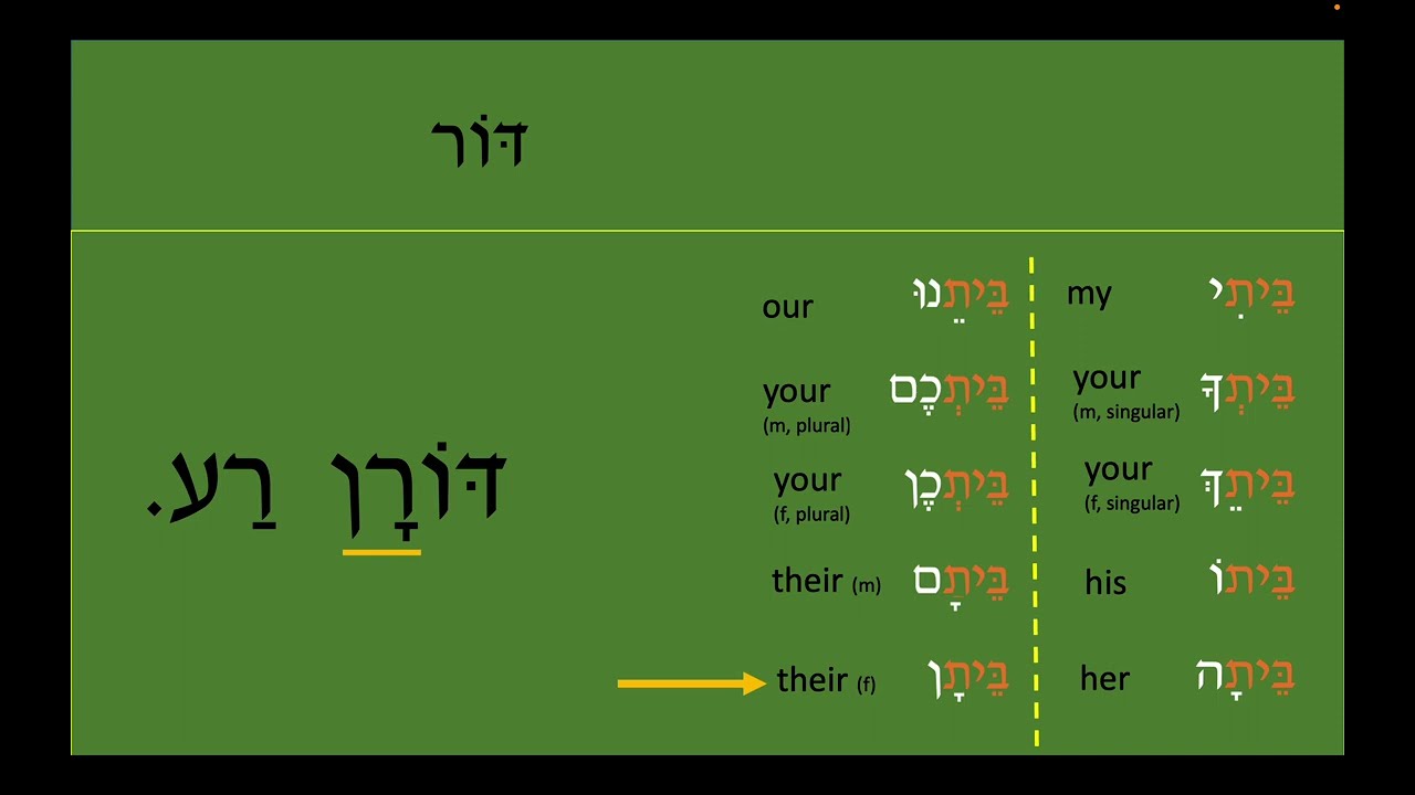Prayerbook Hebrew 7 - Plural Possessive Endings