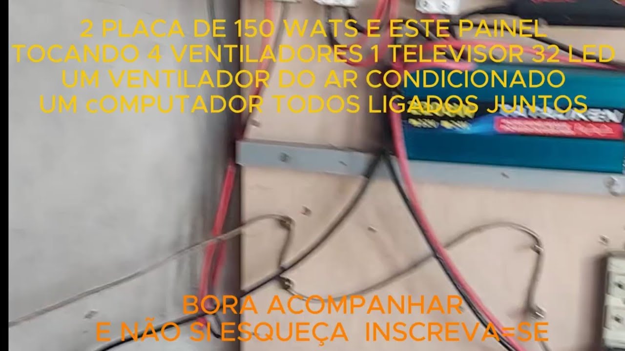 SISTEMA SOLAR COM 2 PLACAS DE 150 WATTS