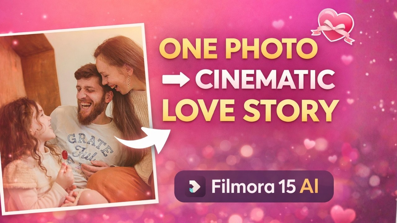 Turn ONE Photo into a Cinematic Valentine’s Video 💕 | Filmora 15 Image to Video Tutorial