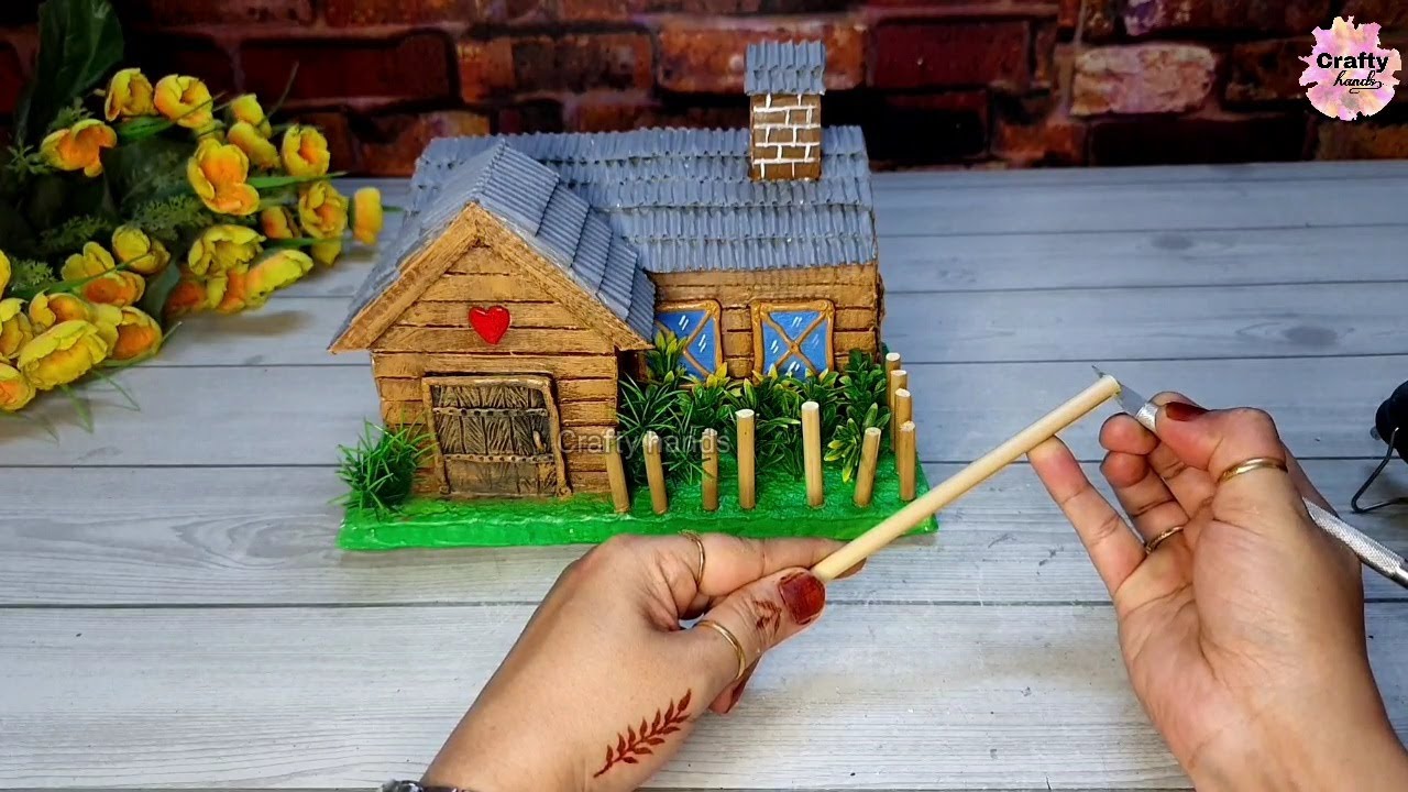 A beautiful farmhouse making idea at home | best out of waste | Craft ideas | crafty hands