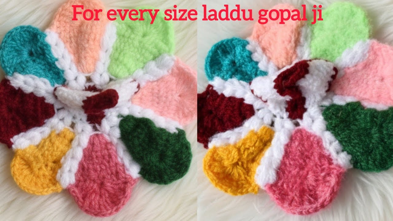 New design multicolour dress for laddu gopal ji || crochet winter dress for kanhaji 