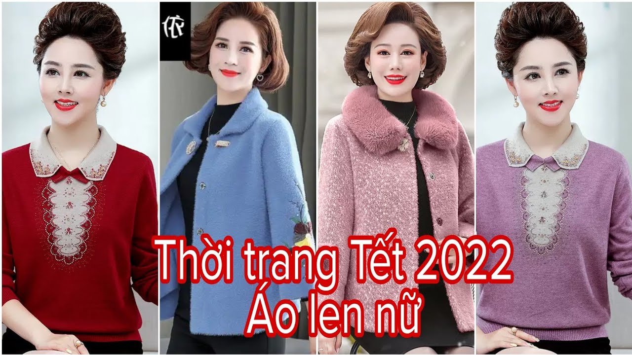 Thời trang Tết| Áo thu đông nữ tuổi trung niên U50-U60|Thời trang Trung niên