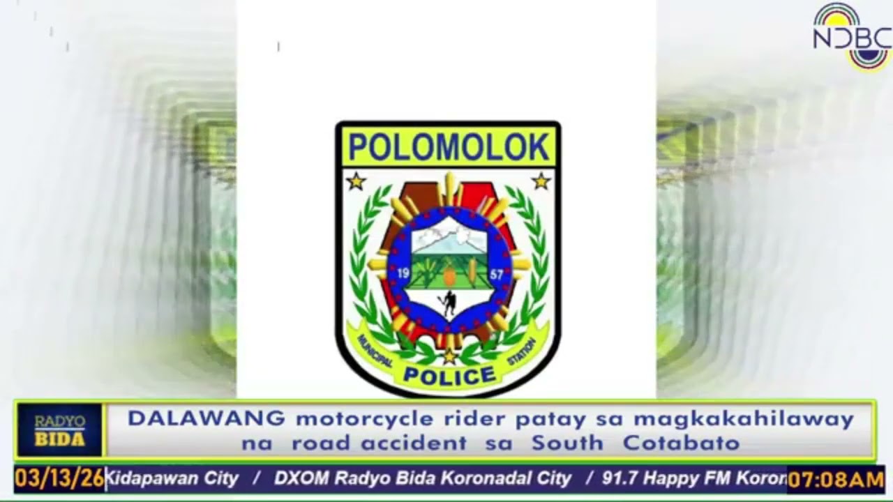 DALAWANG motorcycle rider patay sa magkakahilaway na road accident sa South Cotabato