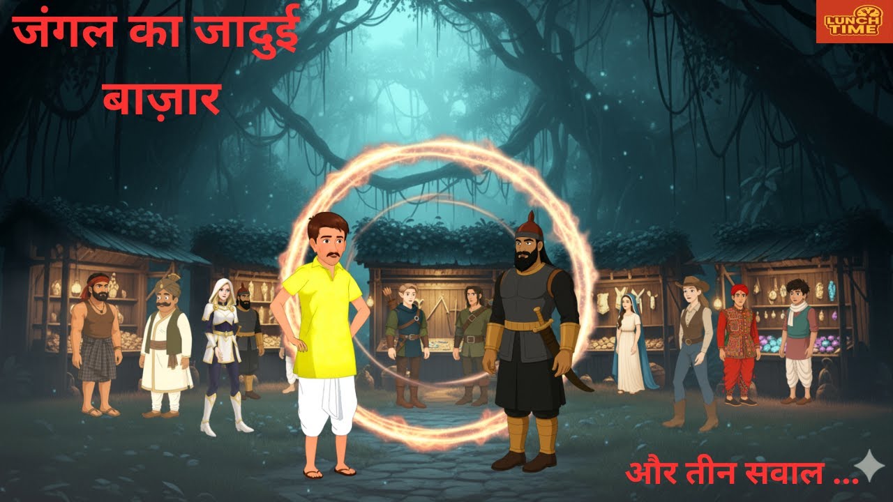 जंगल का जादुई बाज़ार | 500 साल पुराना शापित जंगल और तीन सवालों का रहस्य | #hindi #story  | #cartoon