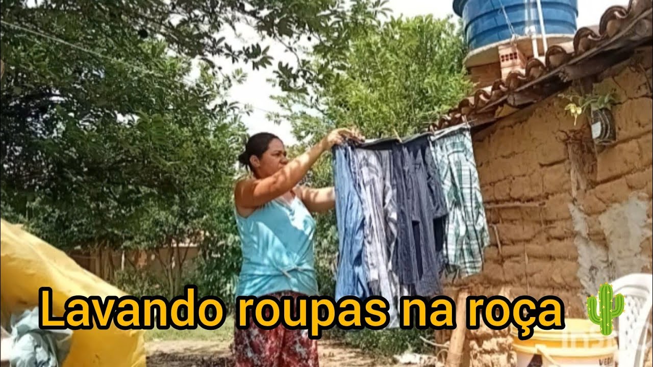 Rotina da manhã na roça 🌿 lavando roupa e apreciando o céu