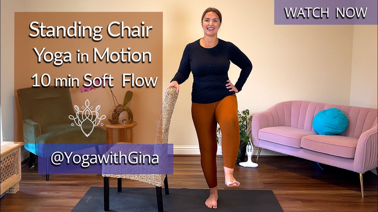 5 MIN STANDING CHAIR YOGA for Seniors and Beginners | Boost Balance & Stability Fast 🧘‍♀️