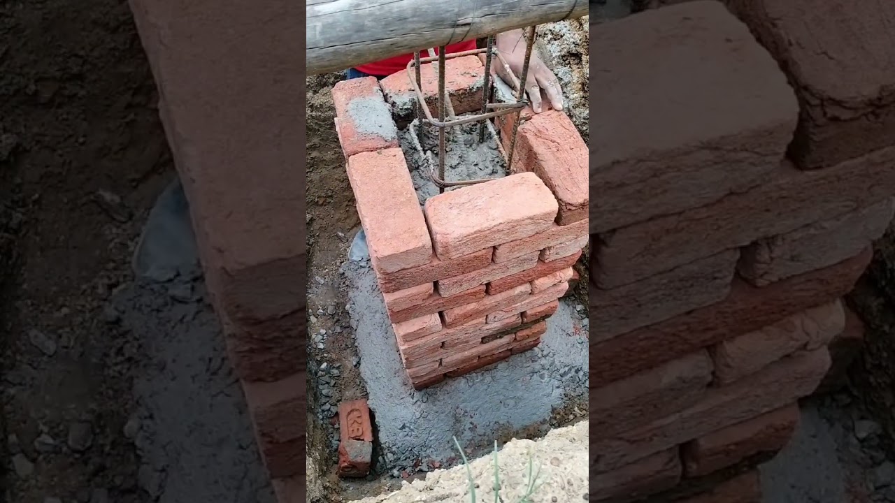 column casting in brick satring.#columncasting #column #skconstruction #construction #bilding
