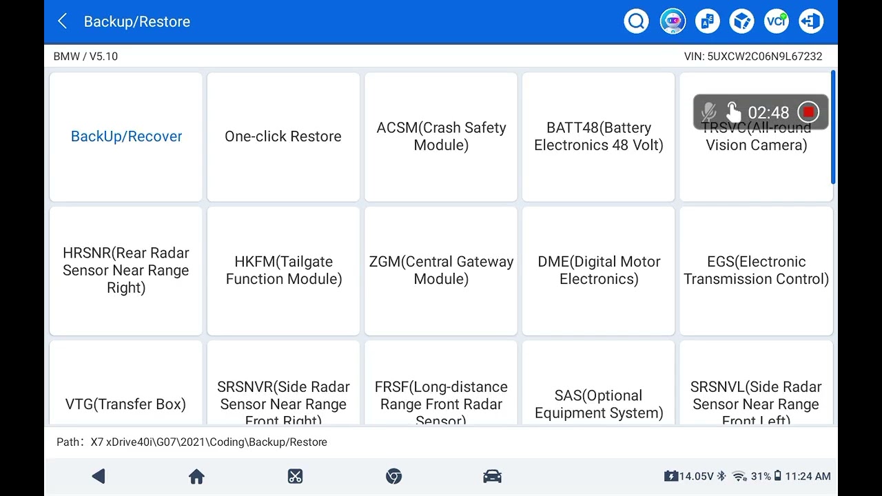 TOPDON ONE, BETA TEST. BMW G07 VDP CODING.
