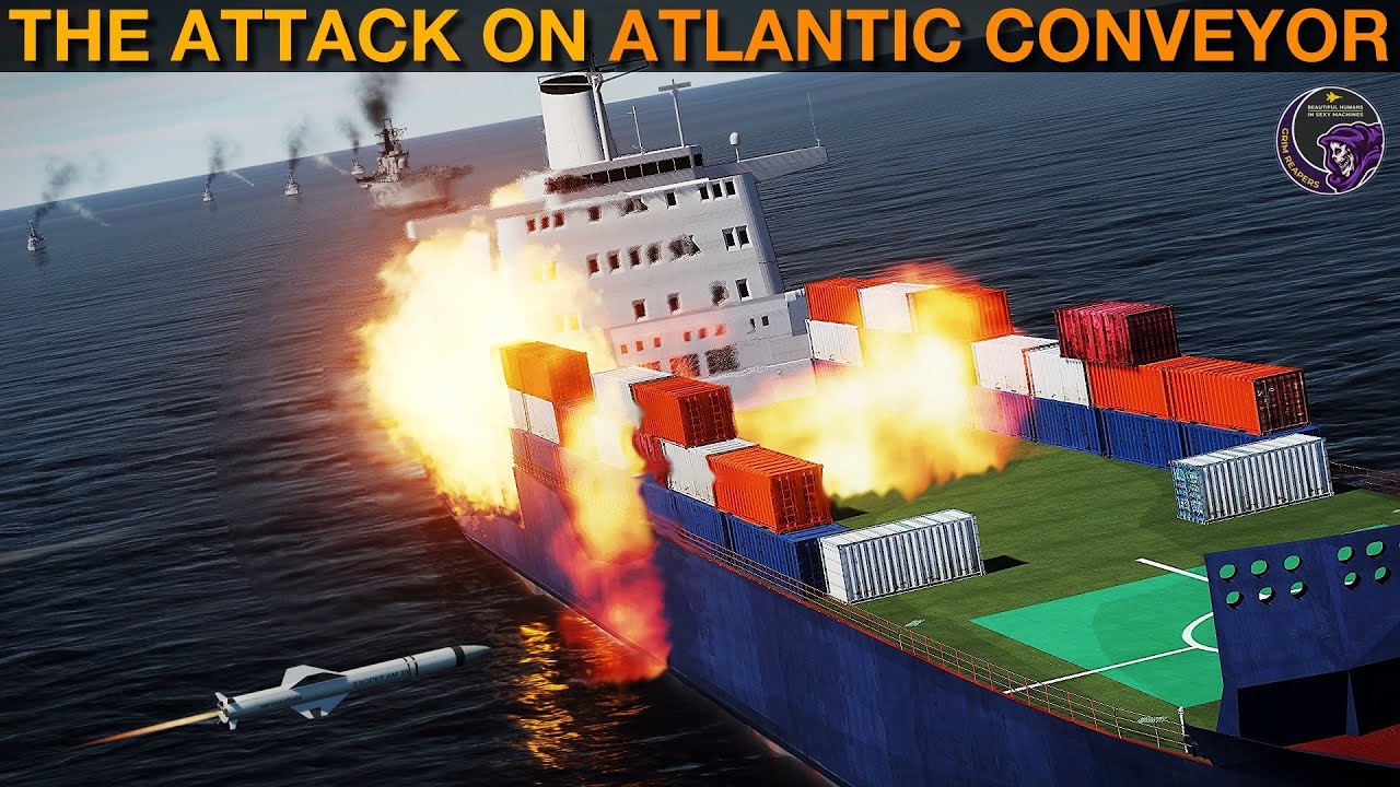 1982 Falklands War: Argentina Hits Atlantic Conveyor With Exocet Missiles | DCS Reenactment