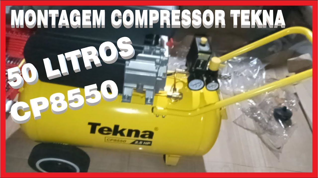 Como Fazer Montagem Do Compressor De Ar  Tekna 50 Litros 2 5HP CP8550