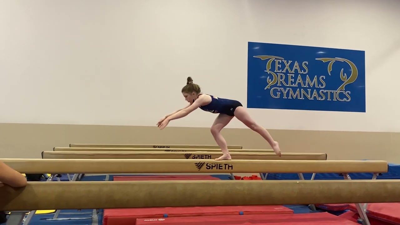 First Level 7 Beam Series On High Beam! (Cartwheel Roundoff)