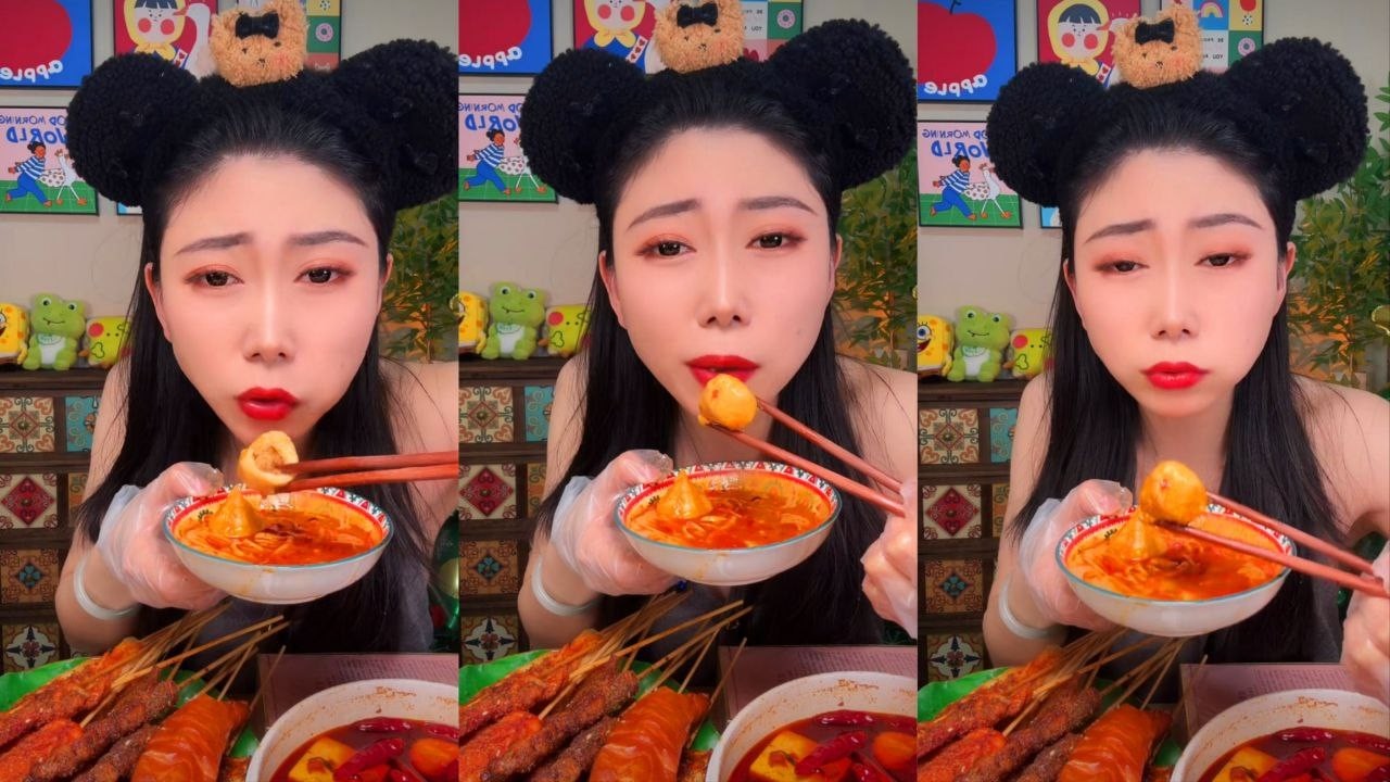 ASMR SPICY CHINESE MUKBANG | SPICY NOODLES & MEATBALLS | EATING SHOW ASMR EATING SOUNDS