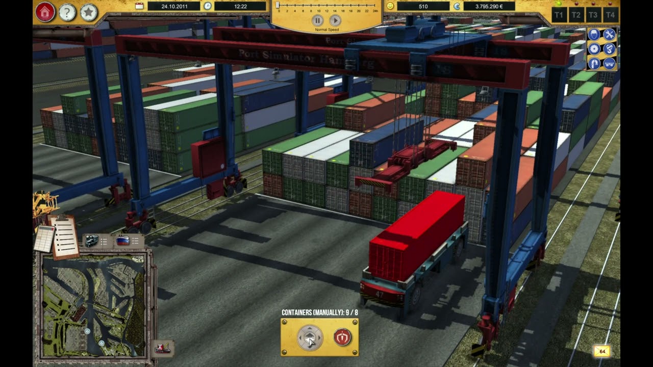 Port Simulator 2012 Hamburg - Unloading Container Ship