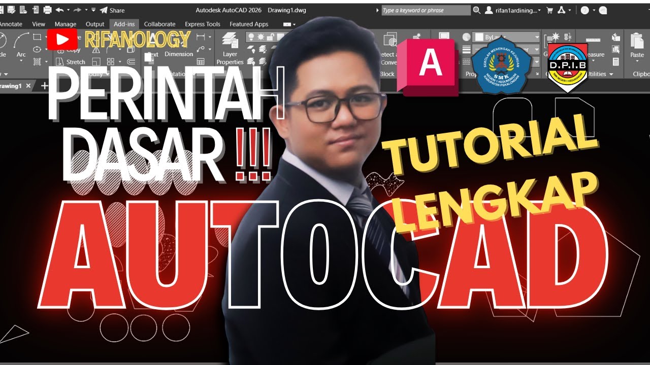 TUTORIAL PERINTAH DASAR AUTOCAD 2026 | COCOK BUAT PEMULA SISWA SMK