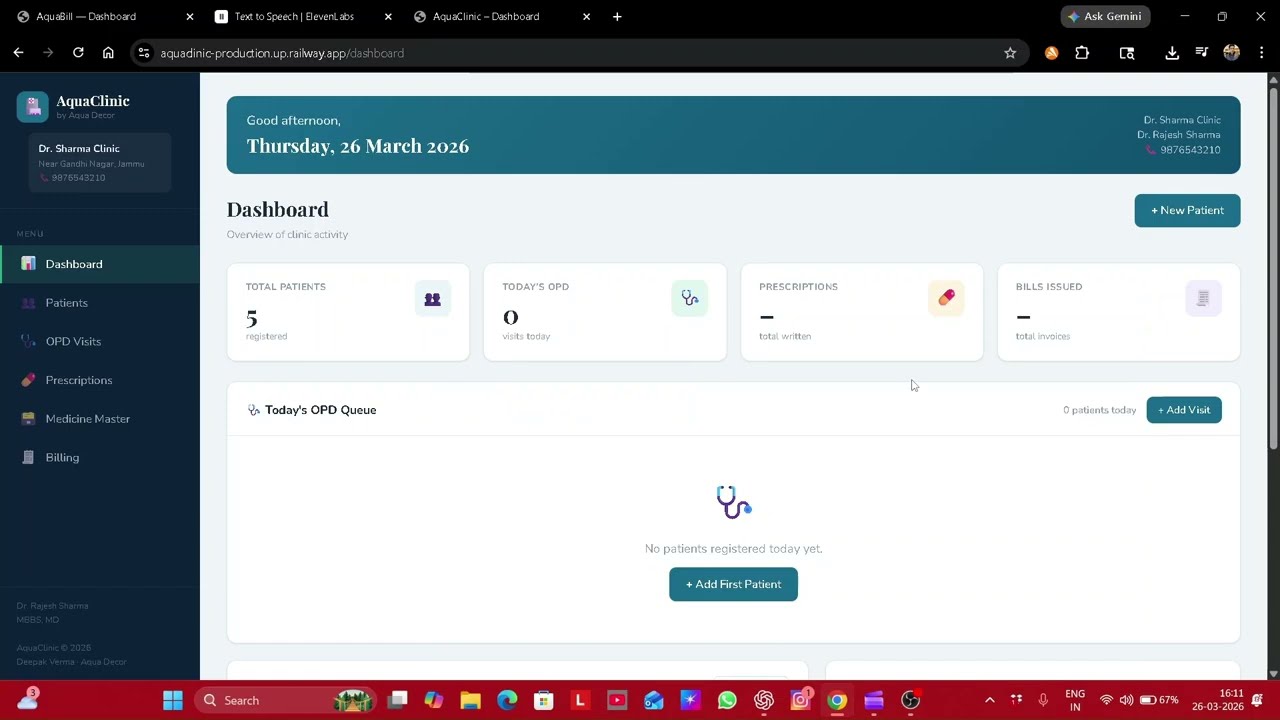 Smart Clinic Management System | Appointment + Patient Records + Dashboard Demo