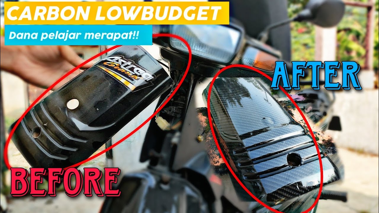 Memasang skotlet carbon 6D + clear gloss diton premium | carbon ala-ala #astreamodifikasi