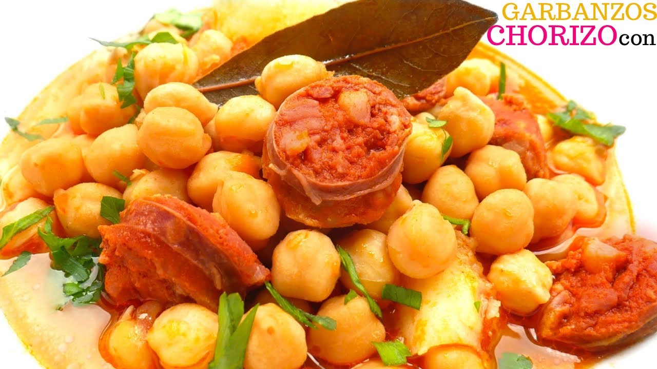 Potaje de GARBANZOS con CHORIZO 🍲😋 (como cocinarlos GUISADOS)