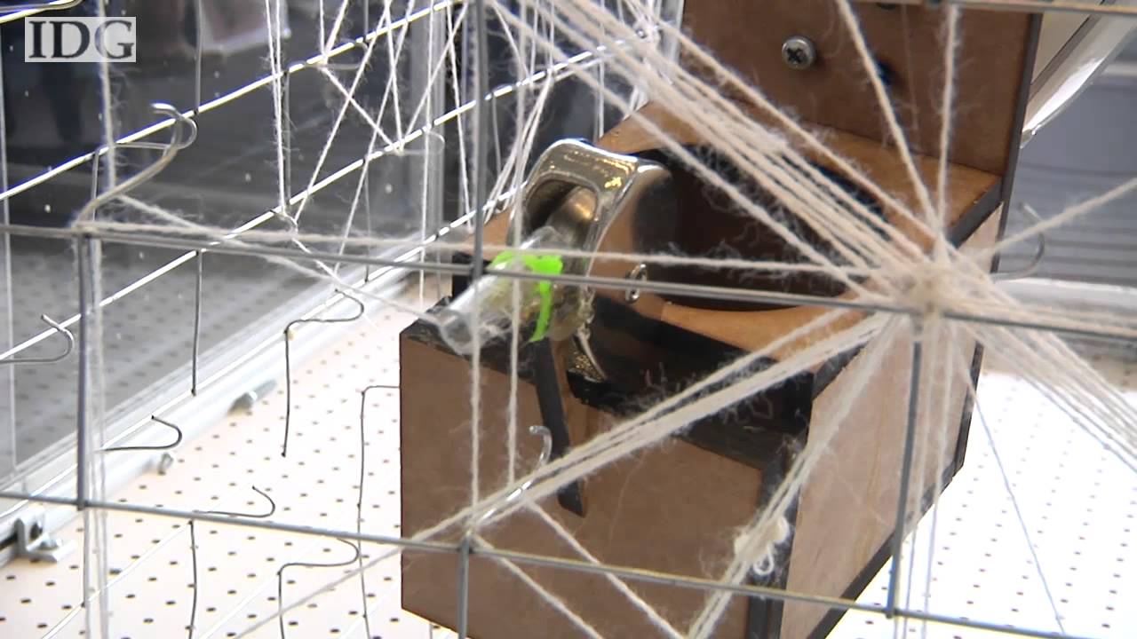 Robotic spider weaves web at MIT Media Lab