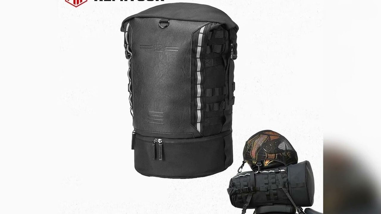 A must-have product #Motorcycle Tail Bag PU Leather Sissy Bar Backrest Bag Waterproof Rear Seat Lu