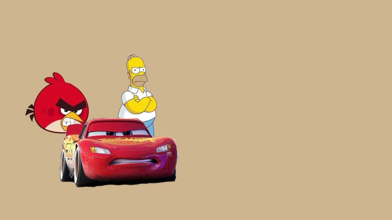 Red Angry Birds Homer Simpson And Lightning McQueen Grounds 3 UTTP THDTC Users