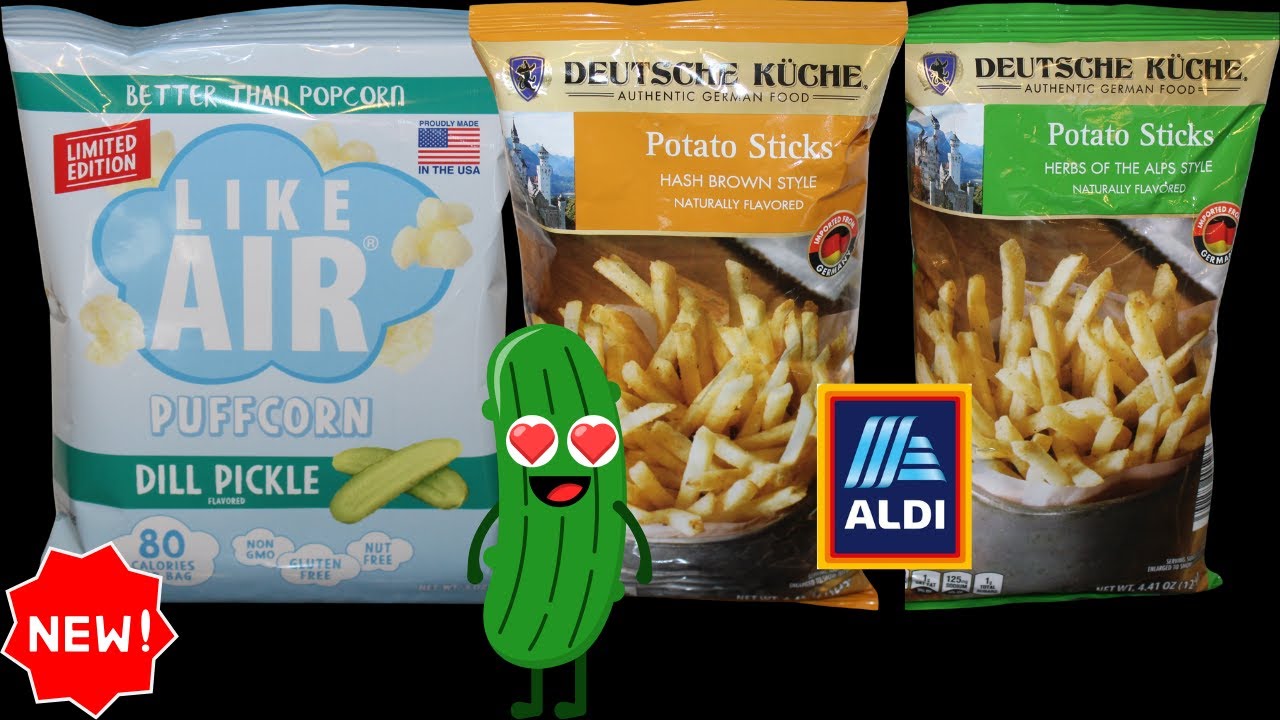 Like Air Puffcorn Dill Pickle, Deutsche Küche Potato Sticks Hash Brown & Herbs of the Alps Style