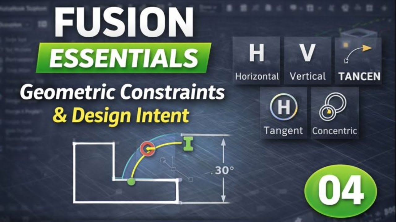 Autodesk Fusion Essentials 04: Geometric Constraints & Design Intent