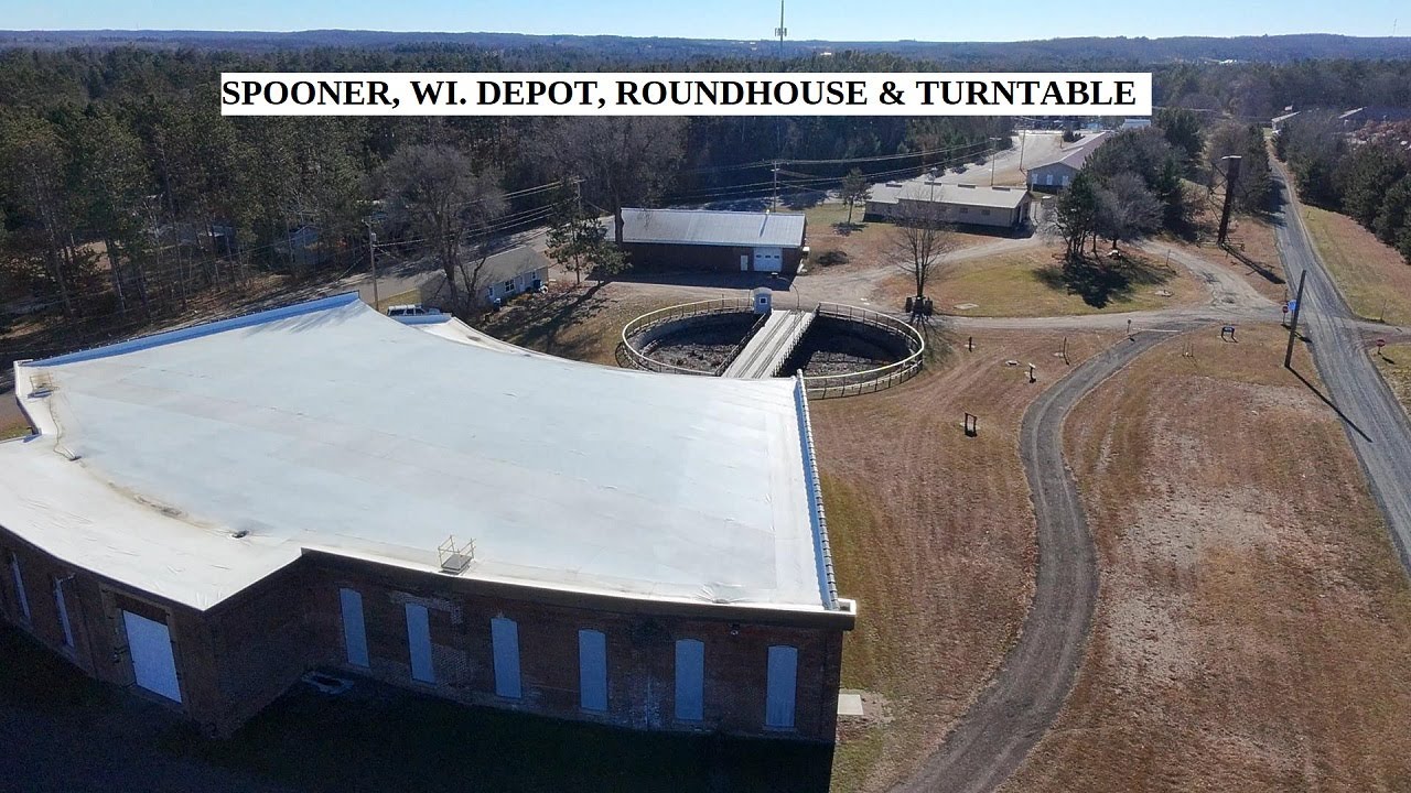 Spooner WI Railyard Walkthrough – Depot, Roundhouse & Windy-Day Drone Pass