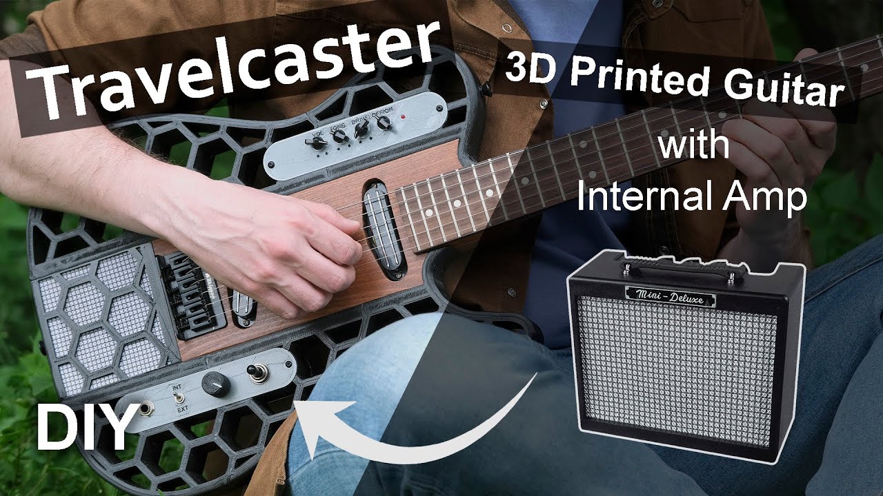 TRAVELCASTER - 3D Printed Guitar with Internal Amp