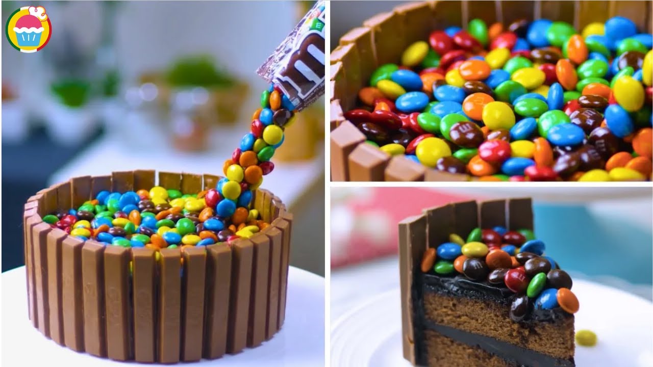 DeliWow | Tarta de chocolate M&M y KITKAT | Recetas creativas para postres