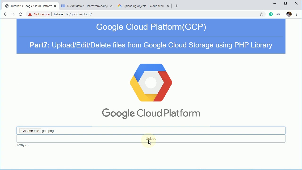 GCP Part7: Upload, Edit, Delete files from Google Cloud Storage PHP Library