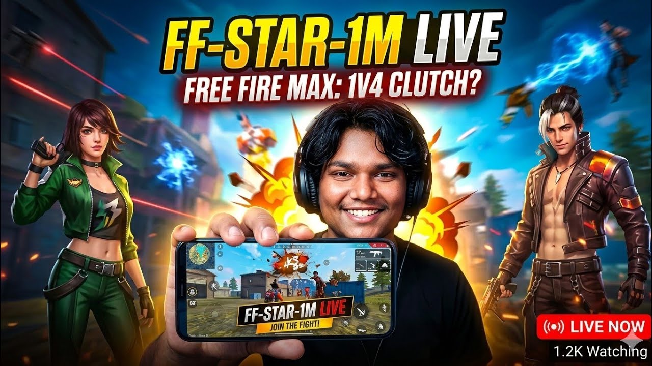 FF STAR 1M IS LIVE 1VS4 CLUTCH