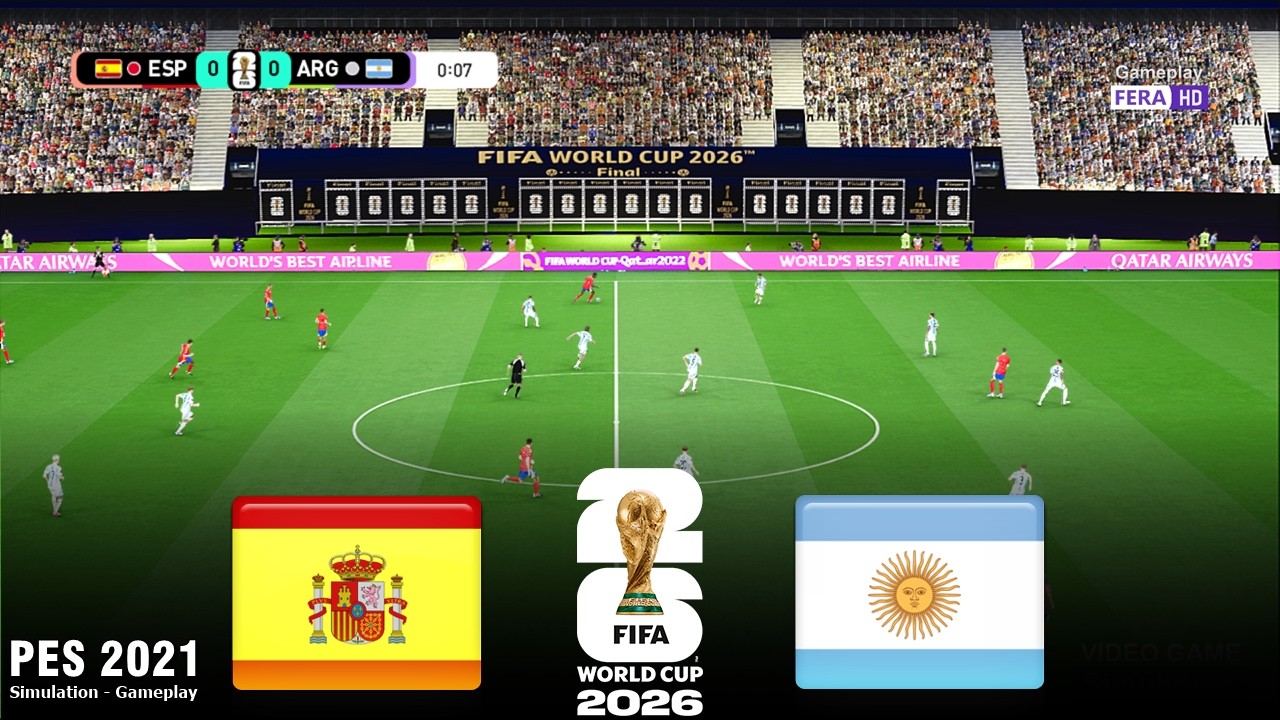 SPAIN vs ARGENTINA | World Cup FINAL 2026 | 16 July 2026 | Live SIMULATION PES 2021 Gameplay