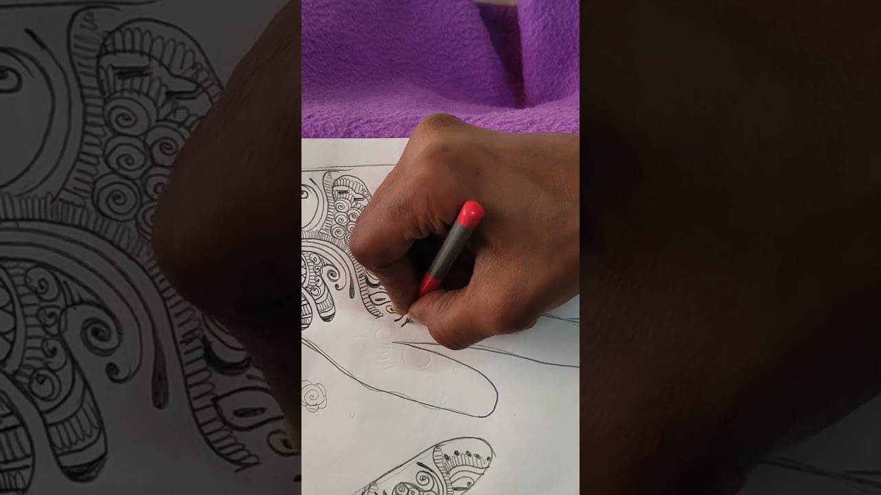 Beautiful mehndi design | pencil sketch mehndi |