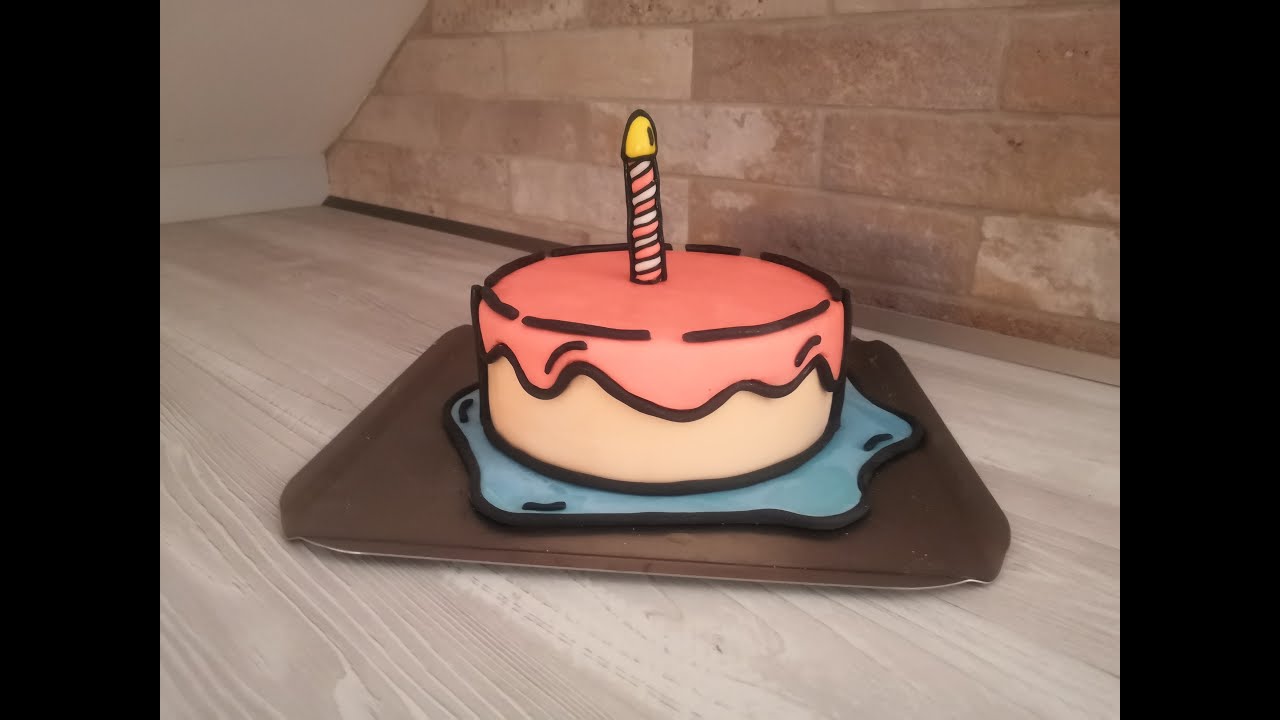 Cartoon cake - 1. pokus